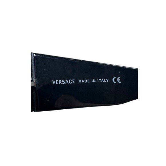 Versace 2081-B Black Sunglasses Shield Glitter Frame Vintage Shades w/ Case main image 6